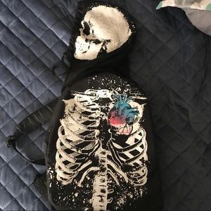 Hooded skull backpack